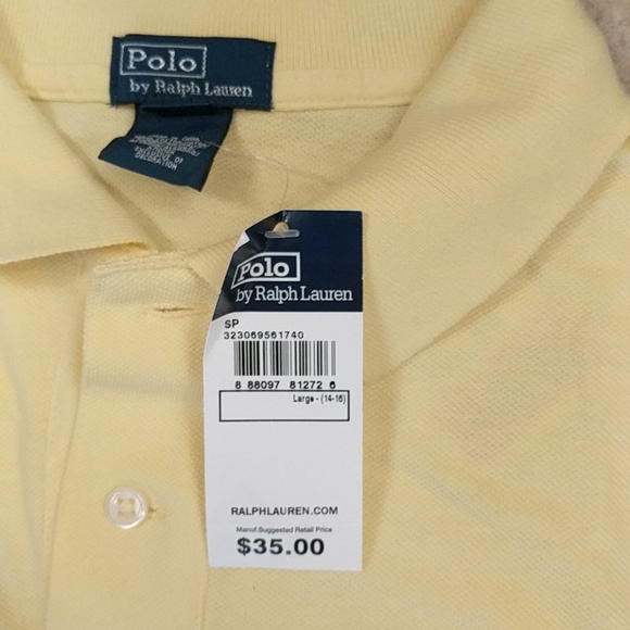 Boys Ralph Lauren Polo shirt in pale yellow - Picture 3 of 3